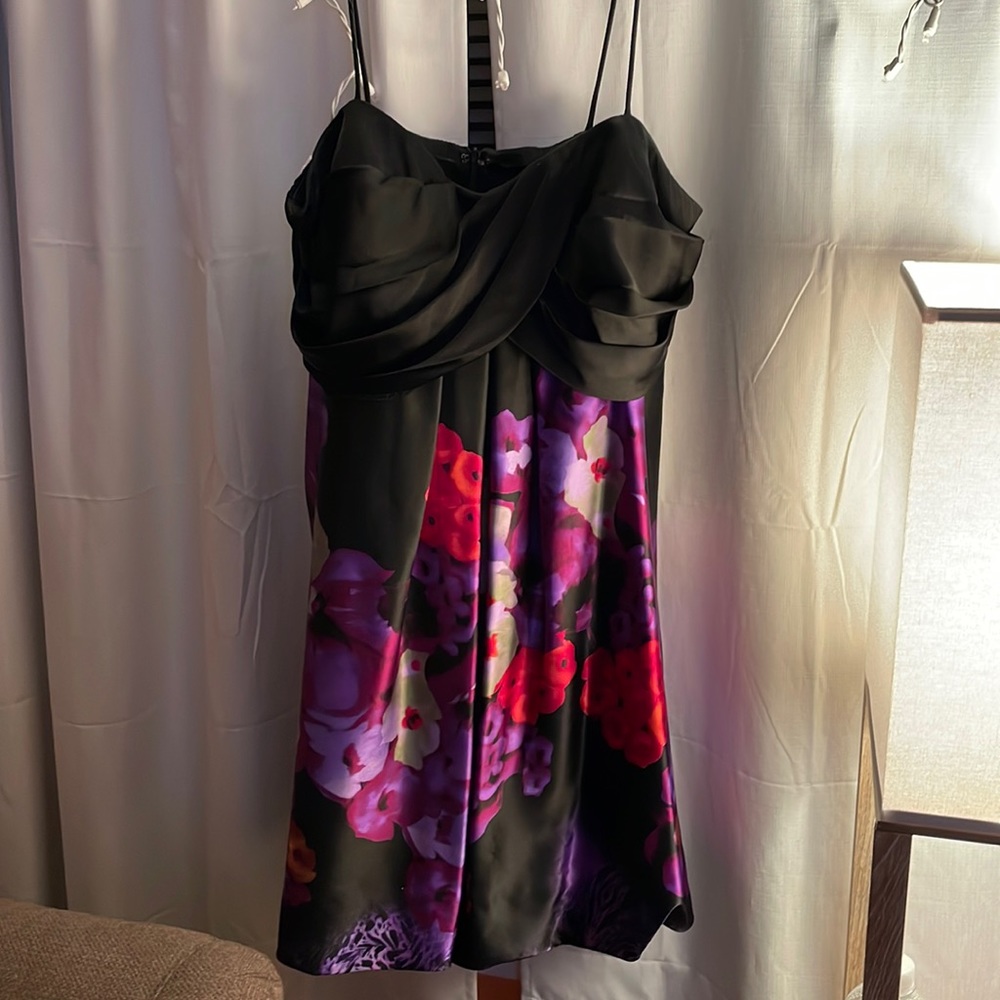 BLACK/FLORAL, Spaghetti Strap, Size: 16W Dress.